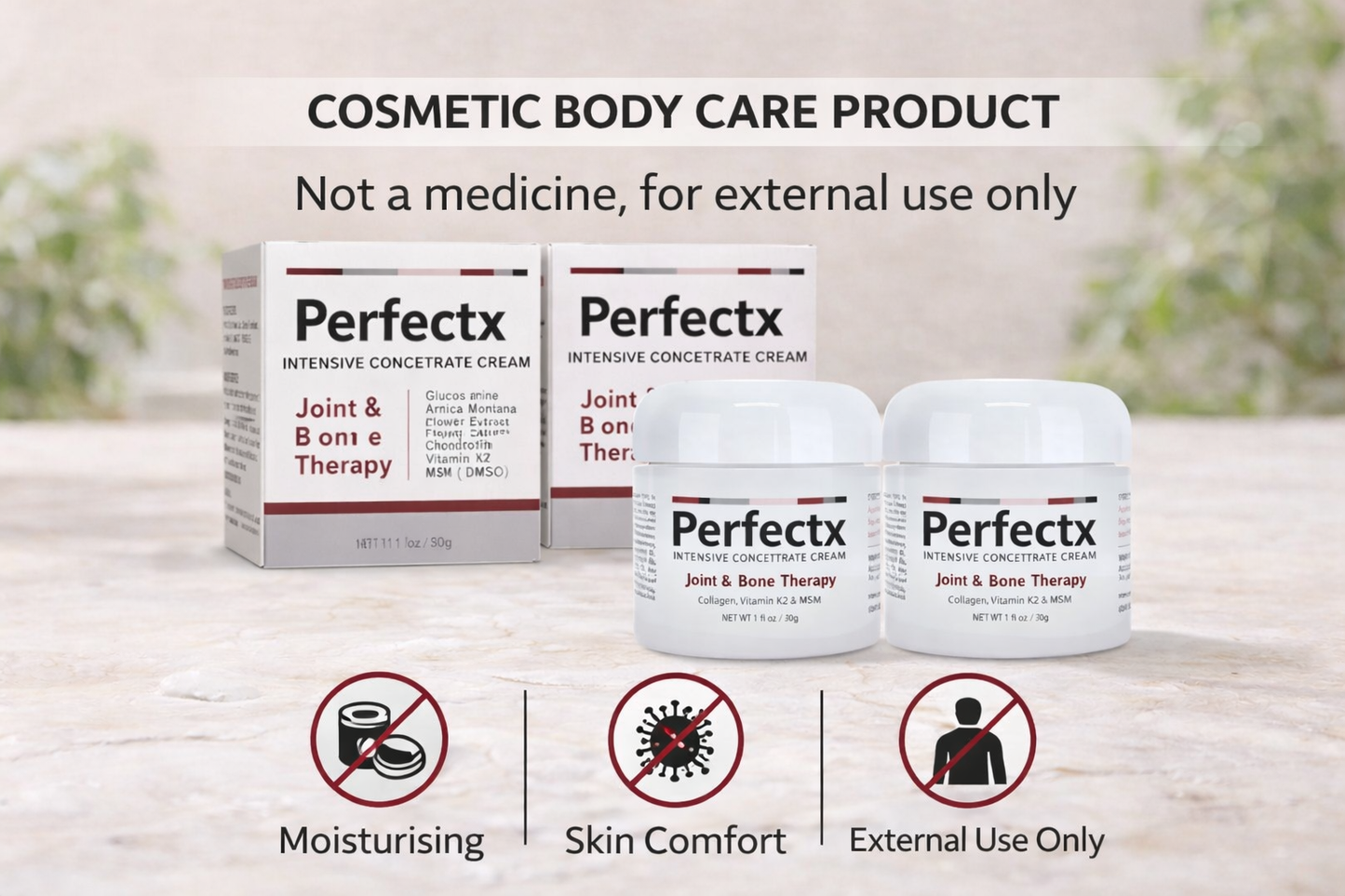 Perfectx Joint & Bone Support Cream 30g | Collagen, Vitamin K2 & MSM Body Care