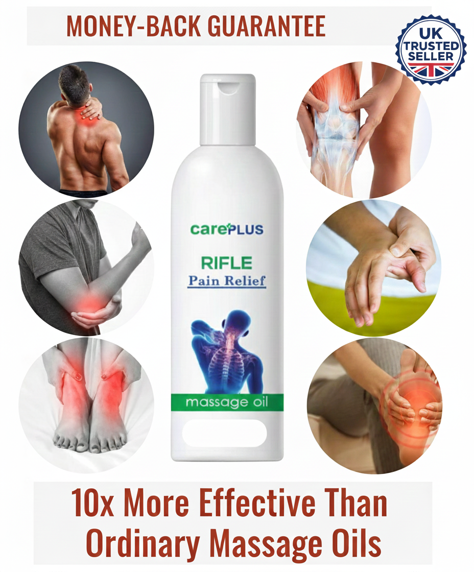 RIFLE Pain Relief Massage Oil 100ml | Arnica, Turmeric & Ginger for Muscle & Joint Comfort