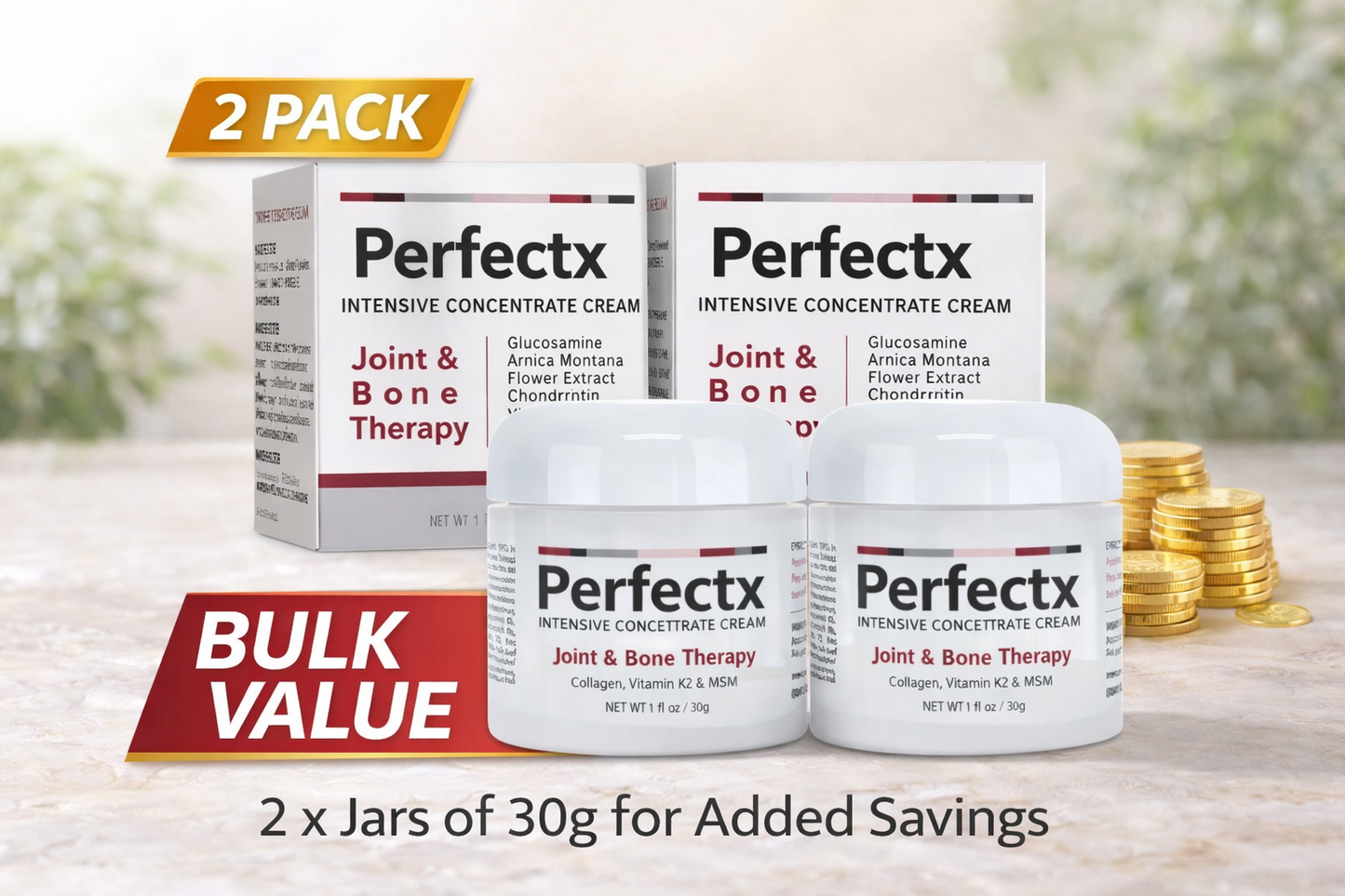 Perfectx Joint & Bone Support Cream 30g | Collagen, Vitamin K2 & MSM Body Care