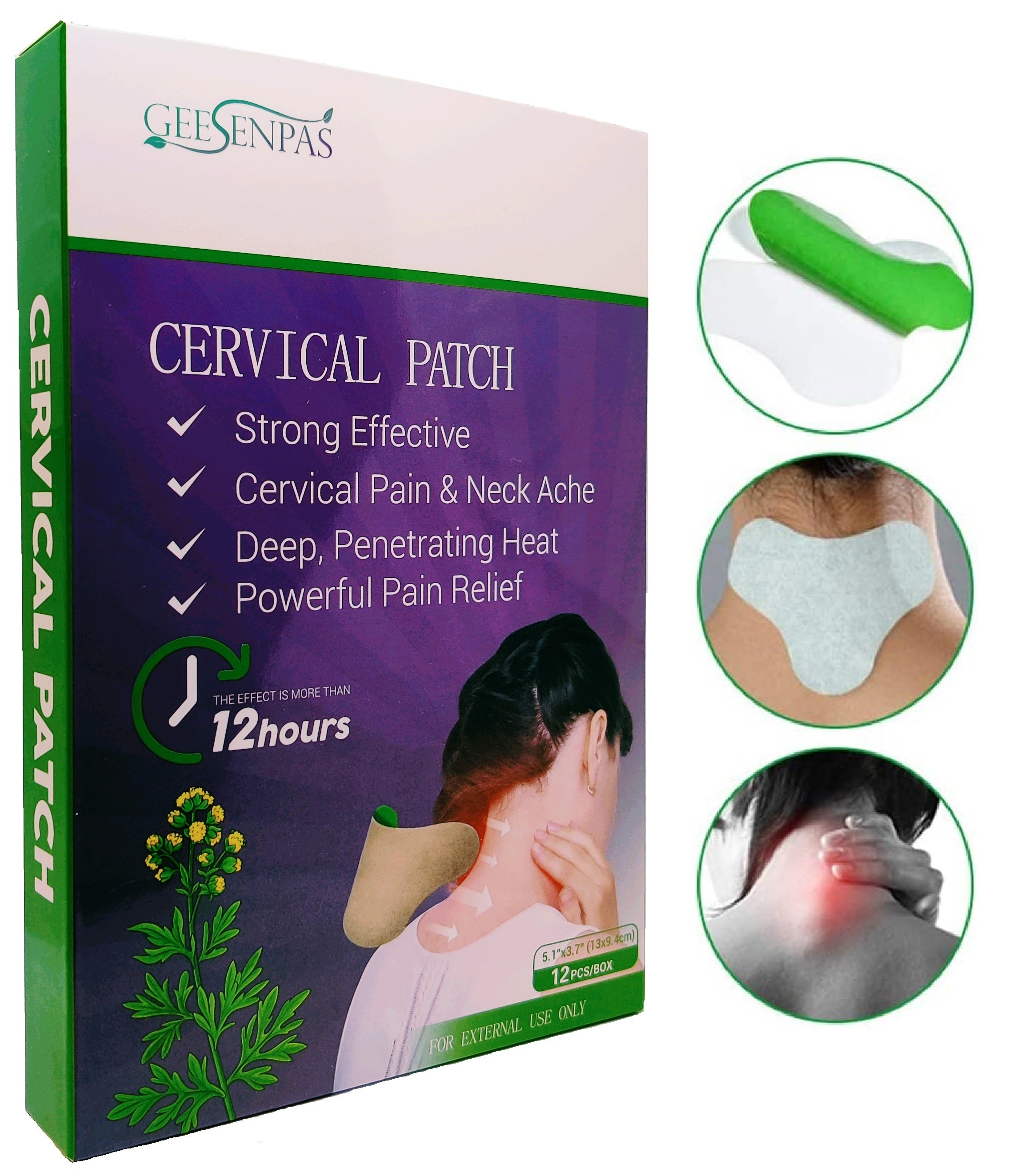 Cervical Pain Relief Patch – Deep Heat Neck & Shoulder Therapy (12 Hours)