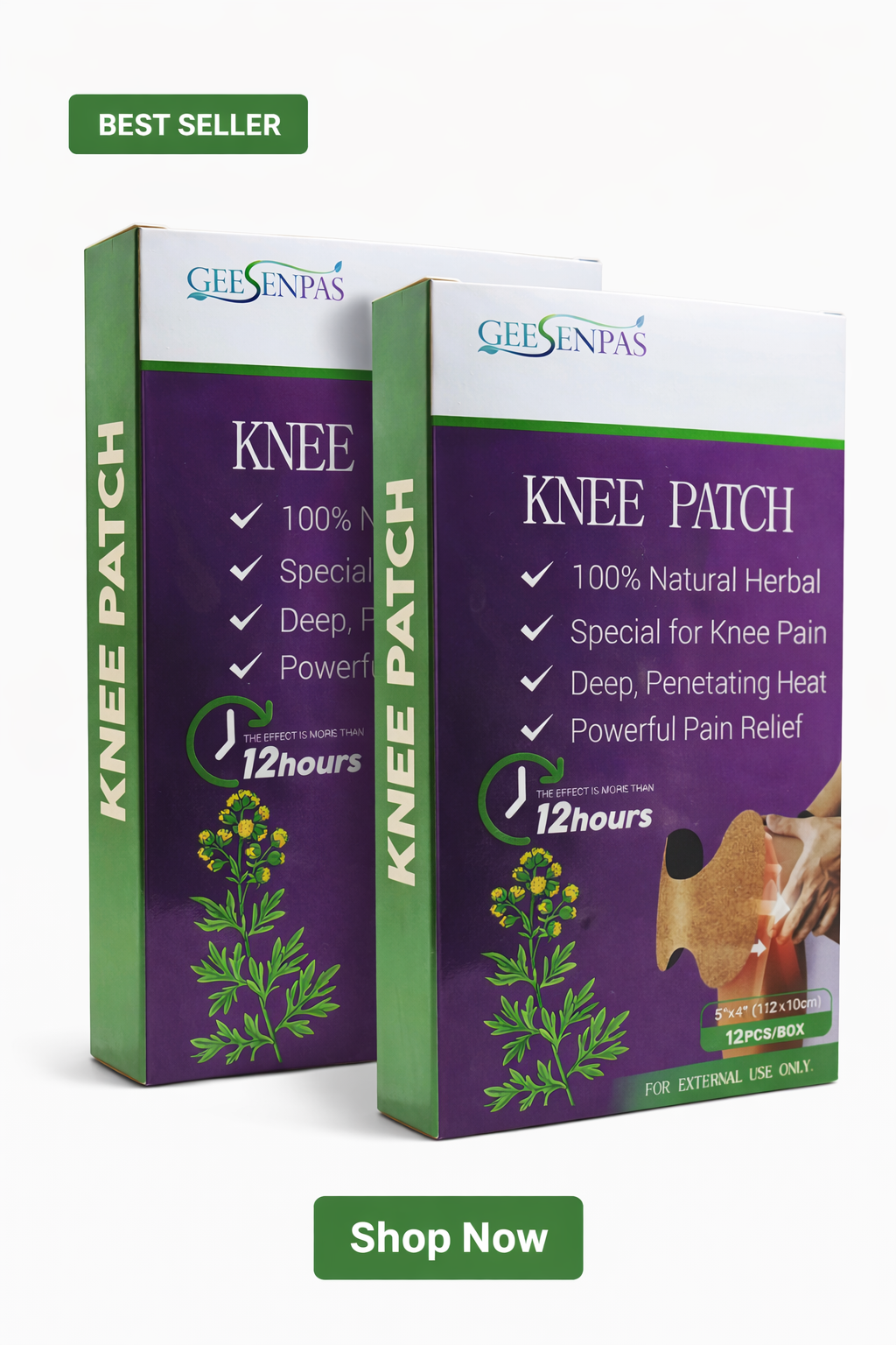 Herbal Knee Pain Relief Patch – Deep Heat Therapy for Joint & Muscle Pain