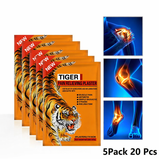 Tiger Pain Relieving Plaster – Herbal Heat Patch for Muscle & Joint Comfort X20pcs