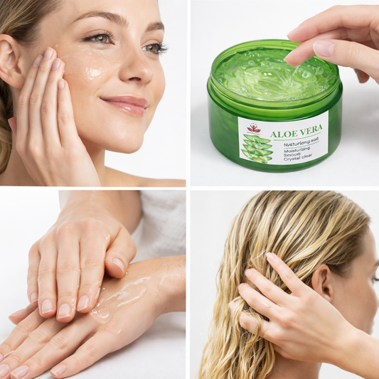 Aloe Vera Gel for Face, Skin & Hair – Natural Hydrating & Soothing Moisturiser for Dry Skin, Sunburn & After Sun Care